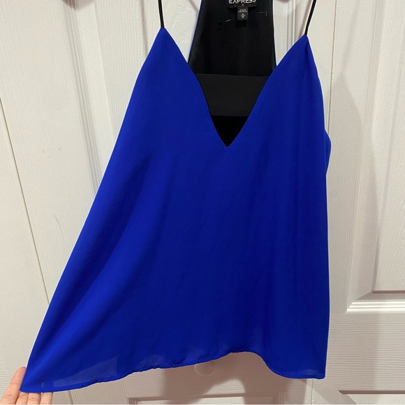 EXPRESS Women’s Elegant Spaghetti-Strap Blouse - royal blue, size M - Picture 2 of 6